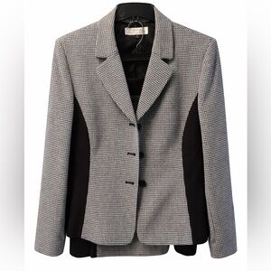 Tahari Set ASL Black & White Blazer with Black insets and matching skirt